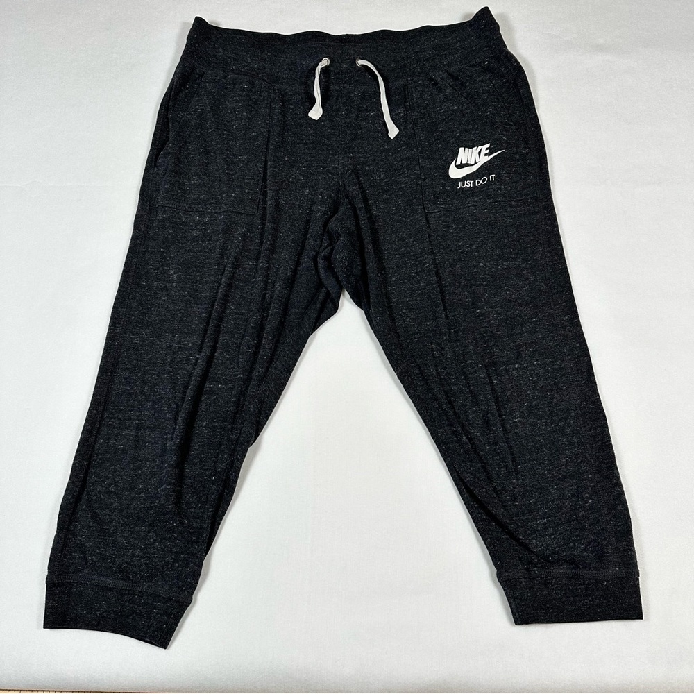 Nike Cropped Joggers Pants Charcoal Gray XL